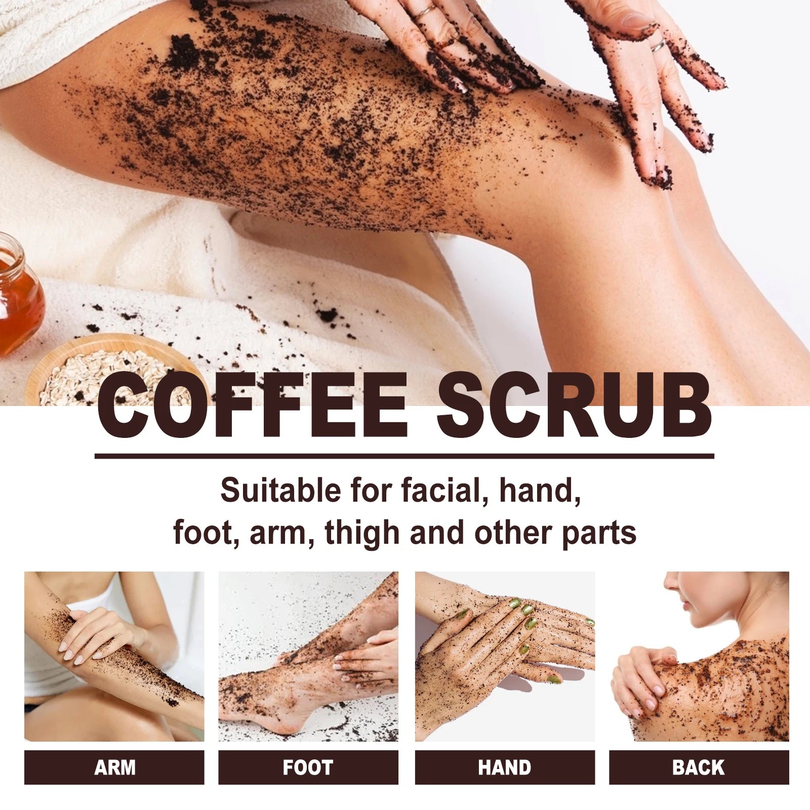 Jaysuing Coffee Body Scrub – Exfoliate, Soften & Brighten Skin Body Exfoliating Scrub Zpaxo