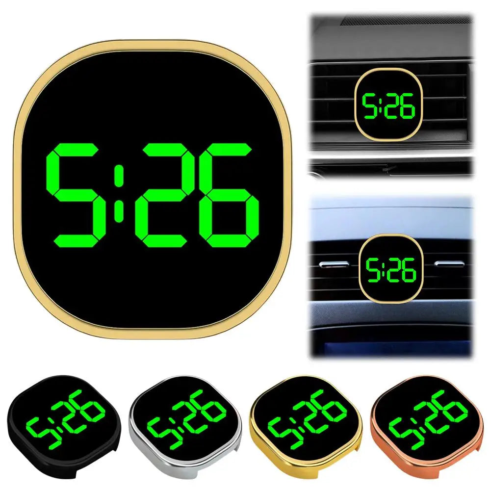 Mini LED Digital Stick-On Car Dashboard Clock | Auto Accessory Car Dashboard Clock Zpaxo 4PCS