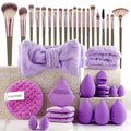 Soft 20 Makeup Tools Professional Comfortable Brush Headband Zpaxo Purple-40pcs