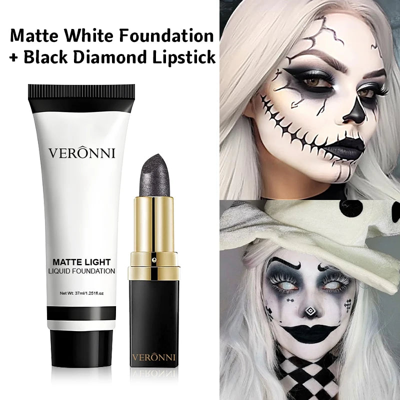 Pure White Foundation Makeup Diamond Lipstick Concealer Mixable Zpaxo