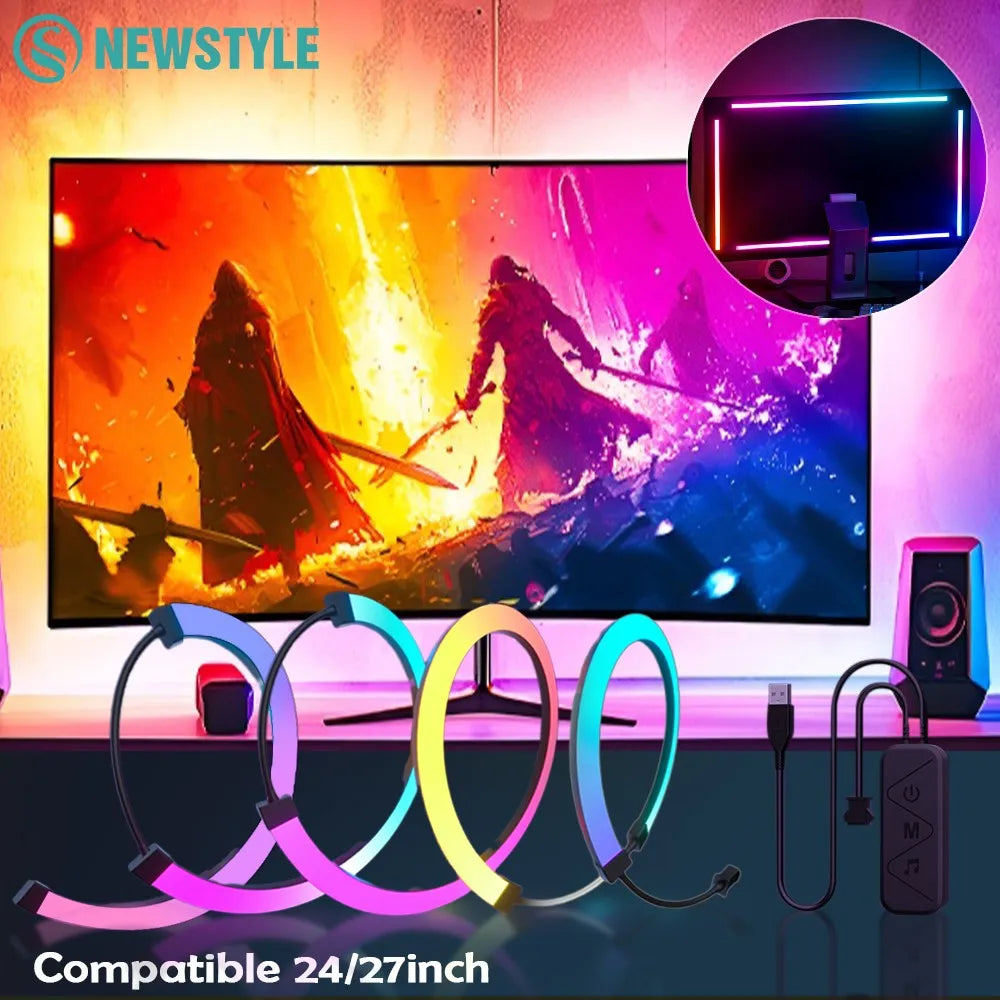 Smart Gaming LED Strip Lights PC Backlight RGB Sync Light Bar Computer Monitor Screen Sync Lights APP Control Gaming Room Decor Zpaxo
