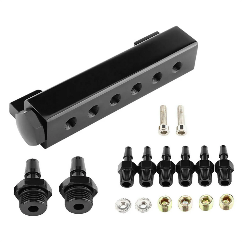 1 8 NPT 6 Port Vacuum Manifold Kits Fit Turbo Wastegate Boost Block