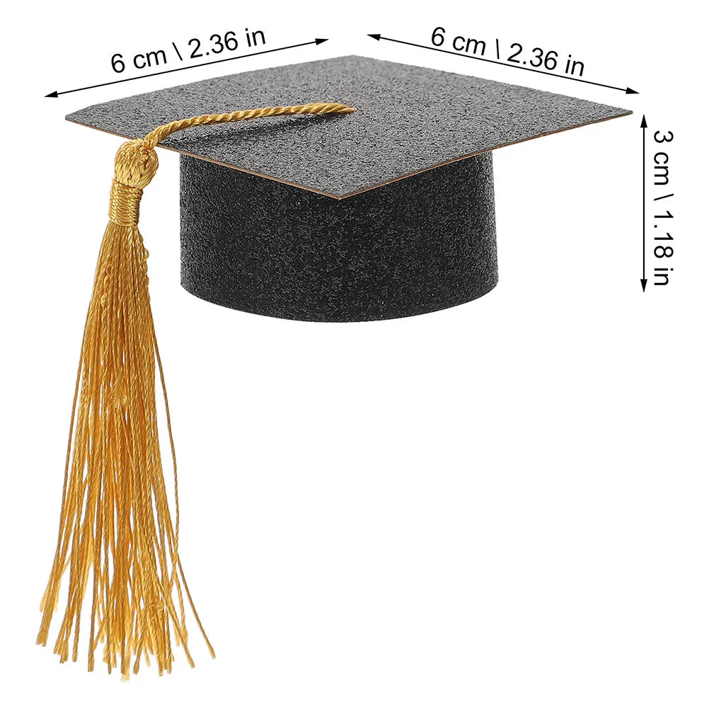 Stylish Graduation Hat Goblet Covers Tassel Mini Wine Toppers Home