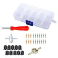 33Pcs Multi Function Tire Valve Stem Installer Tool Set Rust-proof Sturdy Valve Stem Core Remover Tool Universal Metal Zpaxo Red