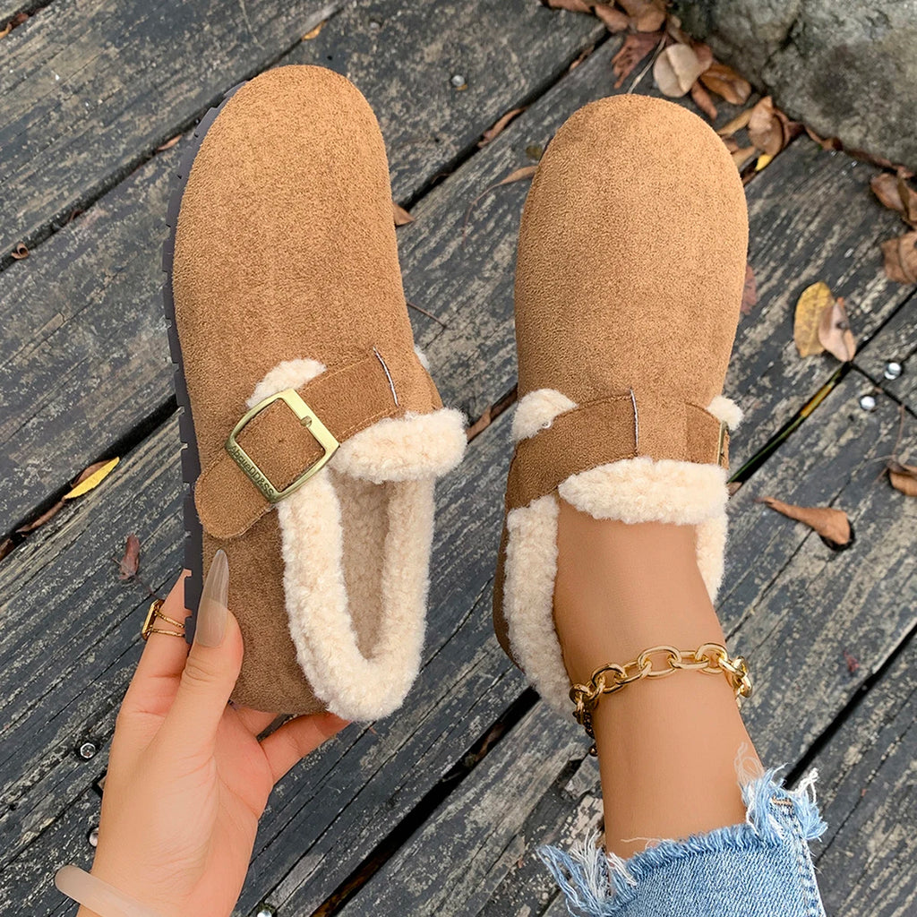 2025 New Women Ankle Boots Plush Warm Fashion Snow Boots Thickened Fluff Designer Women Shoes Trend Winter Flat Shoes Women Zpaxo