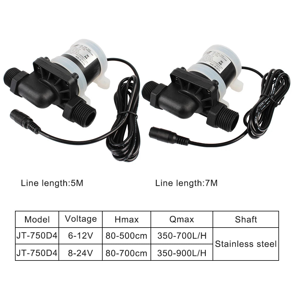 Water Heater Shower Floor Heating Booster Pump DC 12V 24V Brushless