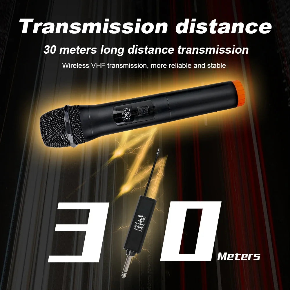 Wireless Microphone 2 Channel Handheld Microphones Karaoke KTV
