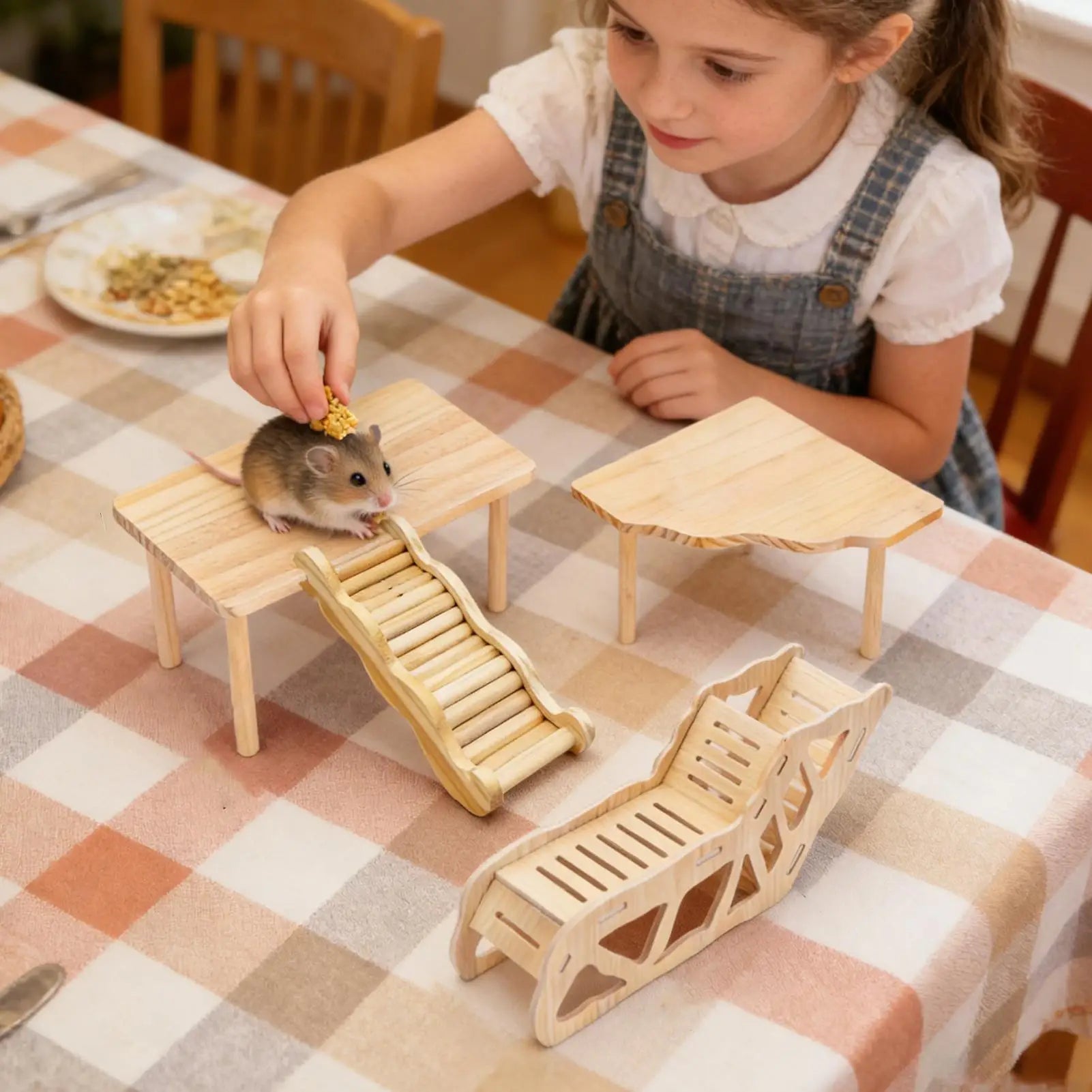 Hamster Ladder Wooden Ramp Playground Maze Funny Hamster Cage Accessories For Gerbil Mouse Mice Small Animal Ferret Squirrel Zpaxo