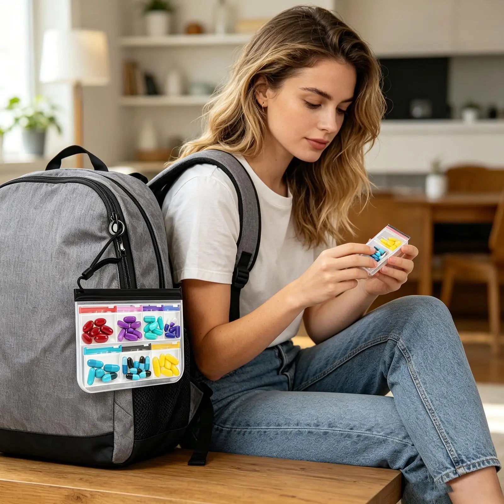 Pill Pouch Medication Storage Slide Lock Organizer Women Men
