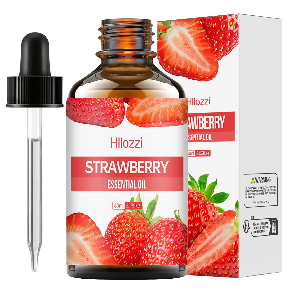STRAWBERRY ESSENTIAL OIL a high-quality moisturizing nourishing massage oil with a refreshing scent, suitable for all skin types Zpaxo 60ml STRAWBERRY Other