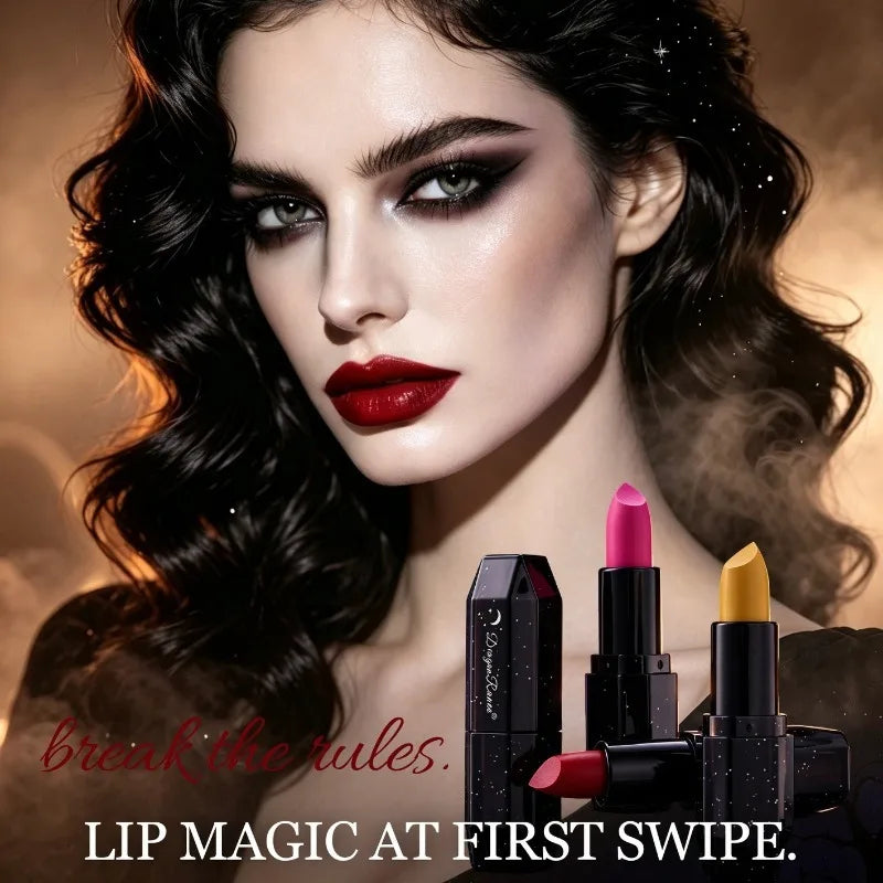 12 Color Gothic Dark Lipstick Long Lasting Waterproof Matte Black Bold Pigment Lip Gloss Party Halloween Cosplay Lip Tint Makeup Zpaxo
