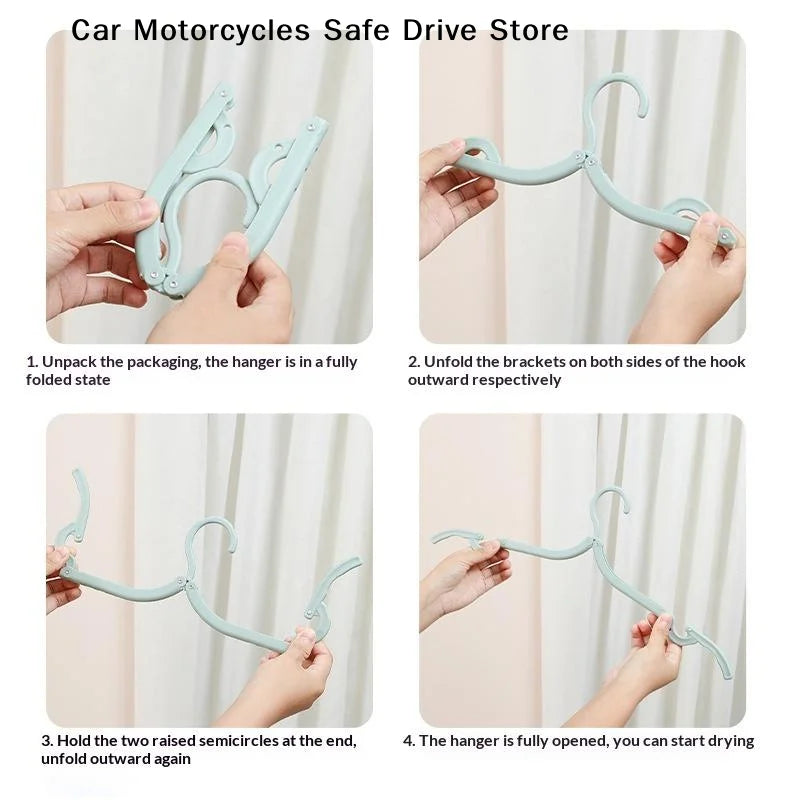 Folding Clothes Hanger Anti Slip Clips Space Saving Design Perfect