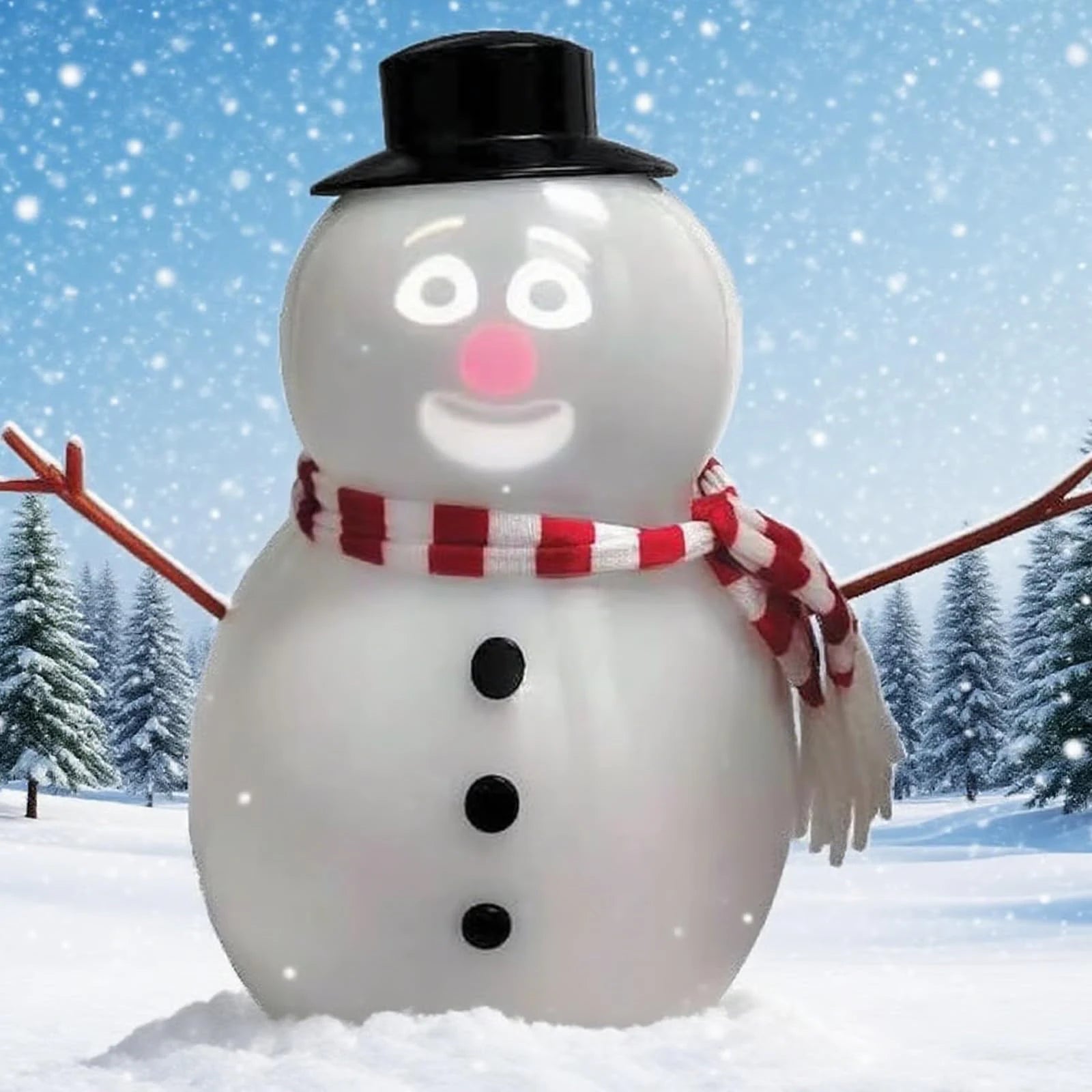 Creative Winking Snowman Statue Built-In Projector Speaker Singing Interactive Xmas Sculpture Cute Animated Snowman Ornaments Zpaxo