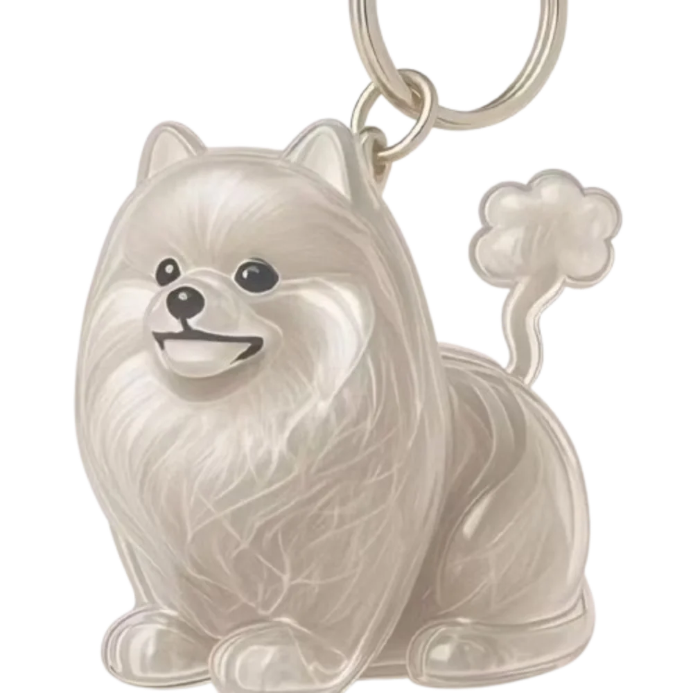 Cartoon Dog Shape Dog Hair Storage Box Transparent DIY Handmade Pet Hair Keychain Keyring Acrylic Puppy Pendants Backpack Zpaxo Style 1