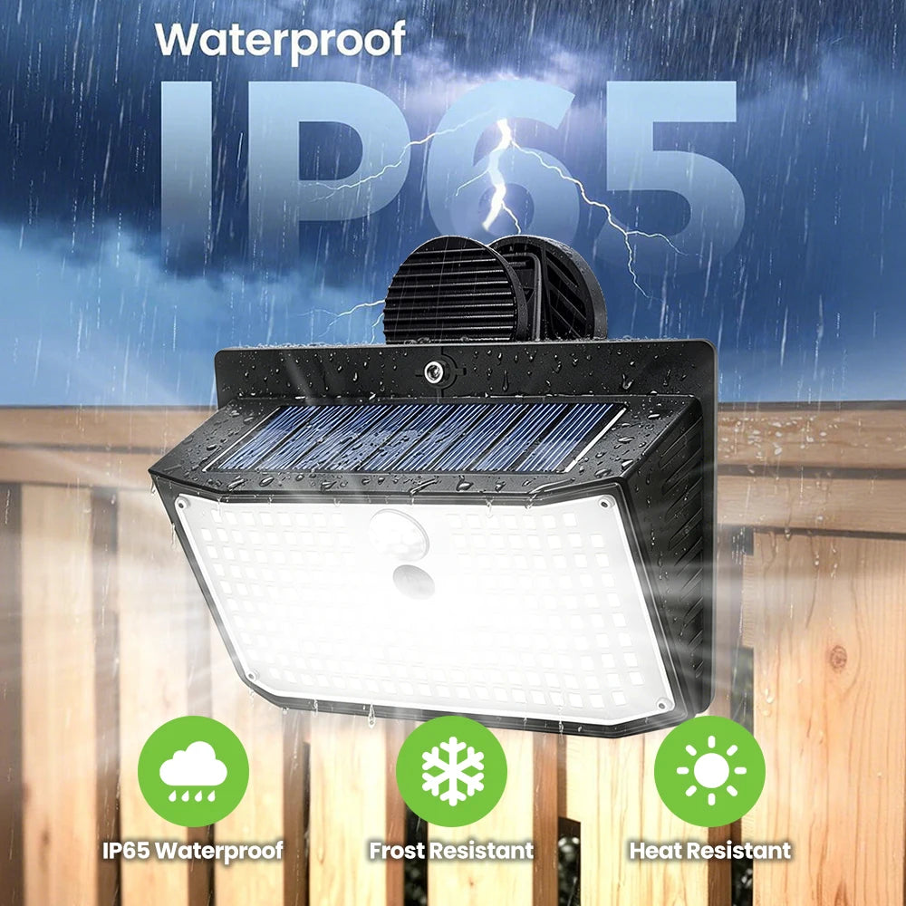 158/208 LEDs Clip On Solar Lights Outdoor Super Bright Motion Sensor 3 Lighting Modes IP65 Waterproof Flood Solar Wall Lights Zpaxo