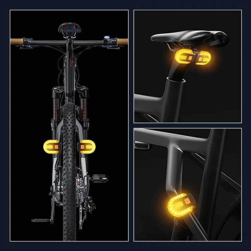 Creative Bicycle Taillights Wireless Remote Control Detachable Mountain Bike Turn Signals USB Charging Mountain Bike Accessories Zpaxo