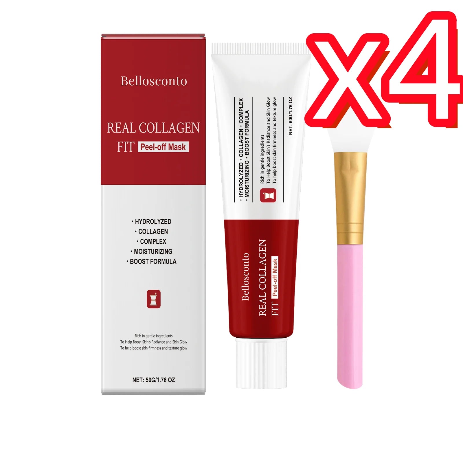 Collagen Peel Off Mask – Blackhead Removal & Skin Brightening Peel Off Face Mask Zpaxo 1set Boxed x 4