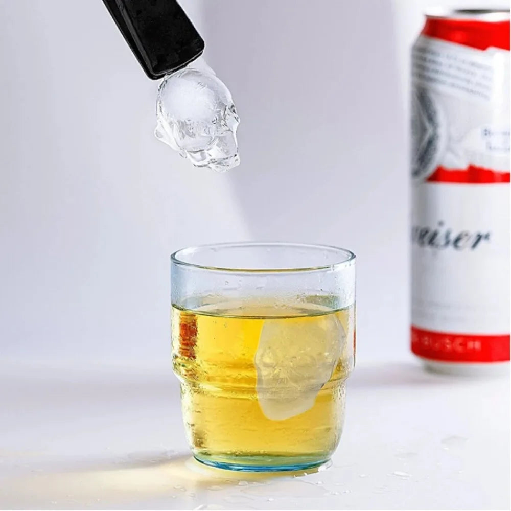 3D Skull Silicone Mold Ice Cube Tray Mould Maker Ball Whiskey Wine Zpaxo