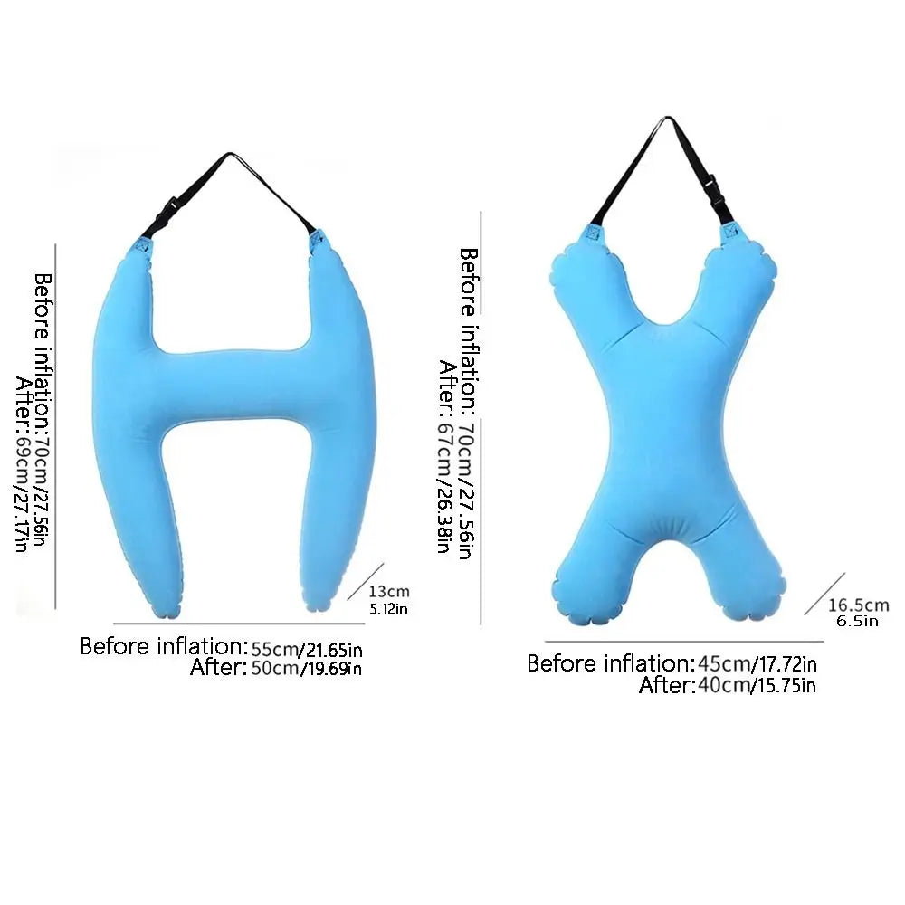 Self Inflatable Car Sleeping Pillow for Kids Head Support Portable Air Cushion Pillow H-Shape X-Shape Comfortable Zpaxo