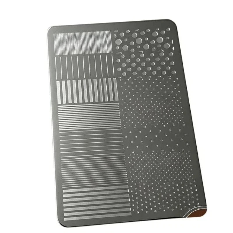 ▶1Pcs Striped Wave Points Pattern French Stainless Steel Stencil Nail Art Transfer Template Manicure Tool Nail Stamping Plates Zpaxo 1Pcs