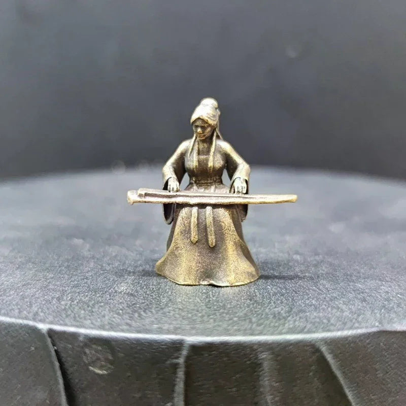 Retro Brass Decoration Gift Miniature Landscape Decoration Ancient Guzheng Garden Small Ornaments Zpaxo