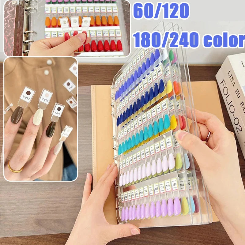 120 180 240Colors Magnetic Nail Art Swatch Book Manicure Test Zpaxo