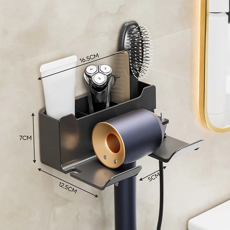Blow Dryer Cradle Wall Mounted Functionality Available Black White Zpaxo 1 Gray