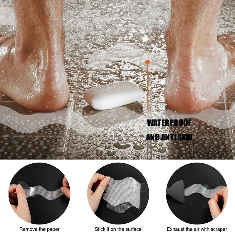24Pcs/Package Transparent Anti-Slip Stickers For Bathroom Floor And Shower - Bathtub Floor Safety Anti-Slip Strips Zpaxo