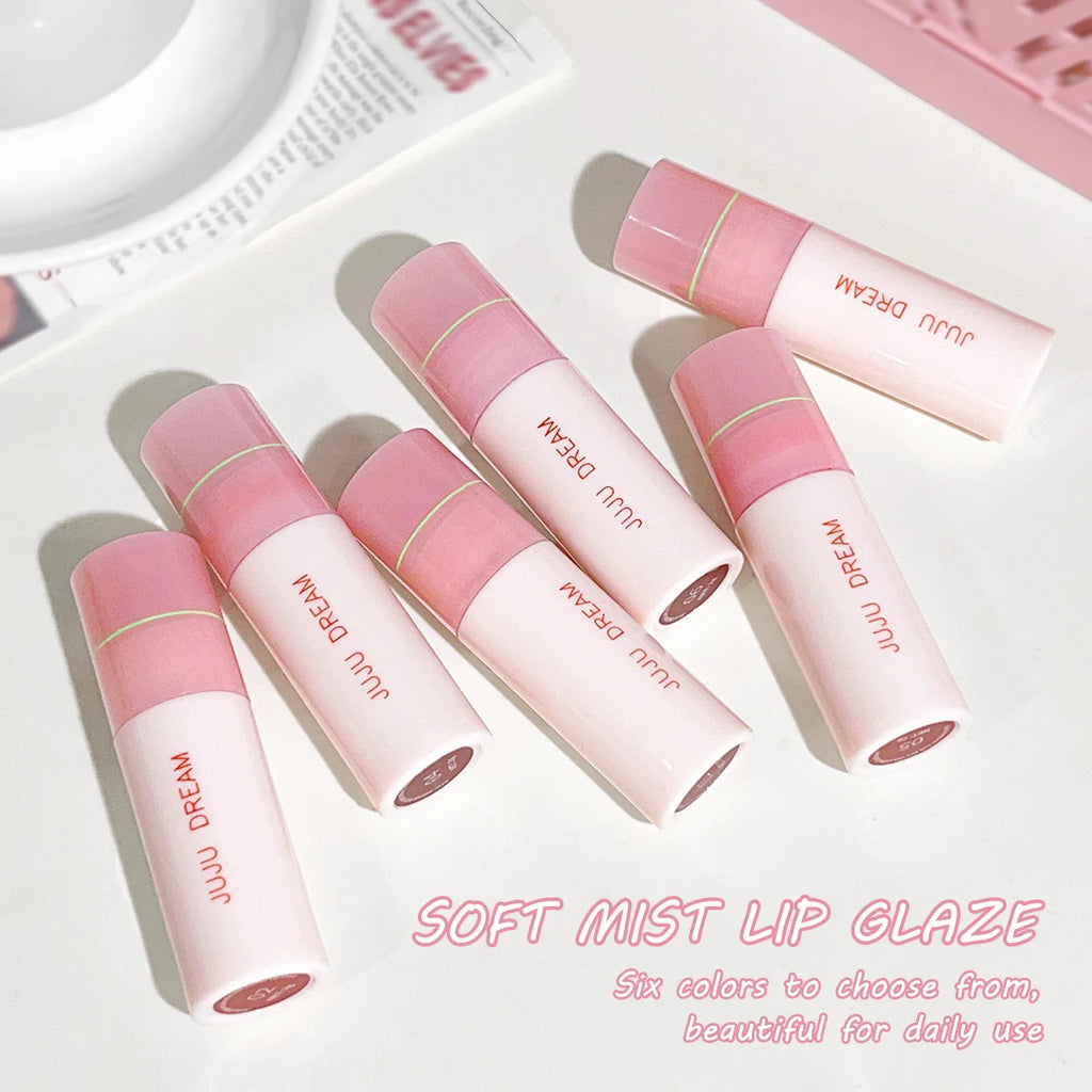 JUJu DREAM Soft mist milk coffee lip glaze Matte velvet mist natural makeup white lip glaze Zpaxo