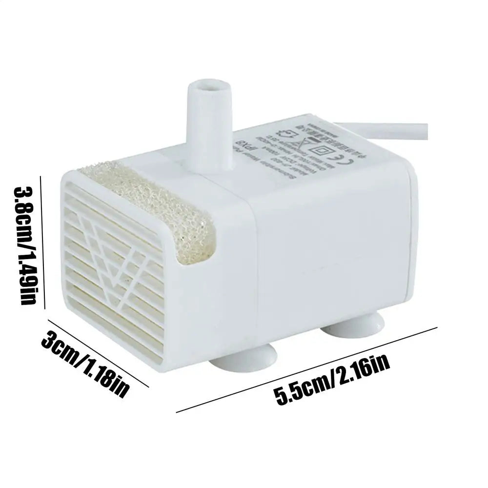 Pet Fountain Motor Submersible Pump Silent USB Cat Water Quiet