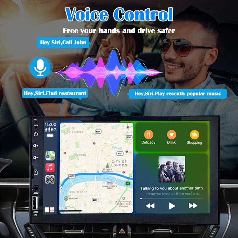 Car Multimedia Player HD Touch Screen Supports Carplay Android Auto Zpaxo