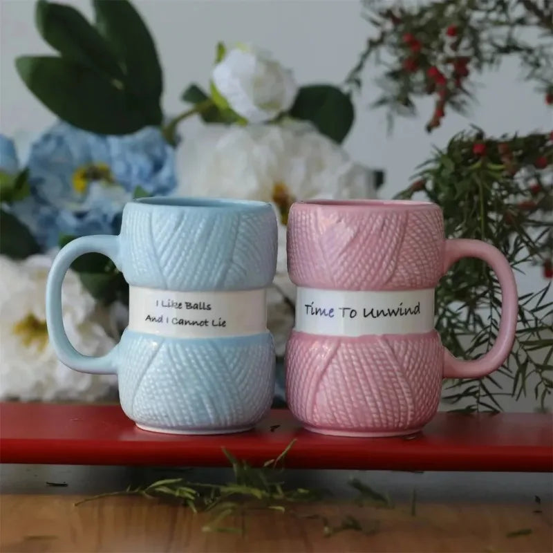 Knit Style Ceramic Coffee Mug – Cute Gift Tea Cup Ceramic Coffee Mug Zpaxo