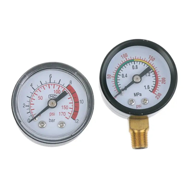 1Pc Pressure Gauge Air Compressor Pneumatic Hydraulic Fluid 0-12Bar / 0-170PSI Easy To Read Dial Measuring Instrument Zpaxo