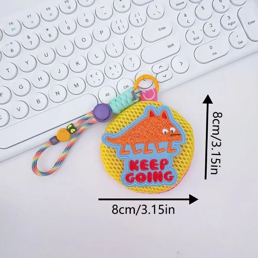 Portable Small Mesh Pouch Keychain with Handle Rope Breathable Headphones Organizer Buckle Closure Round Anti-mosquito Bag Zpaxo