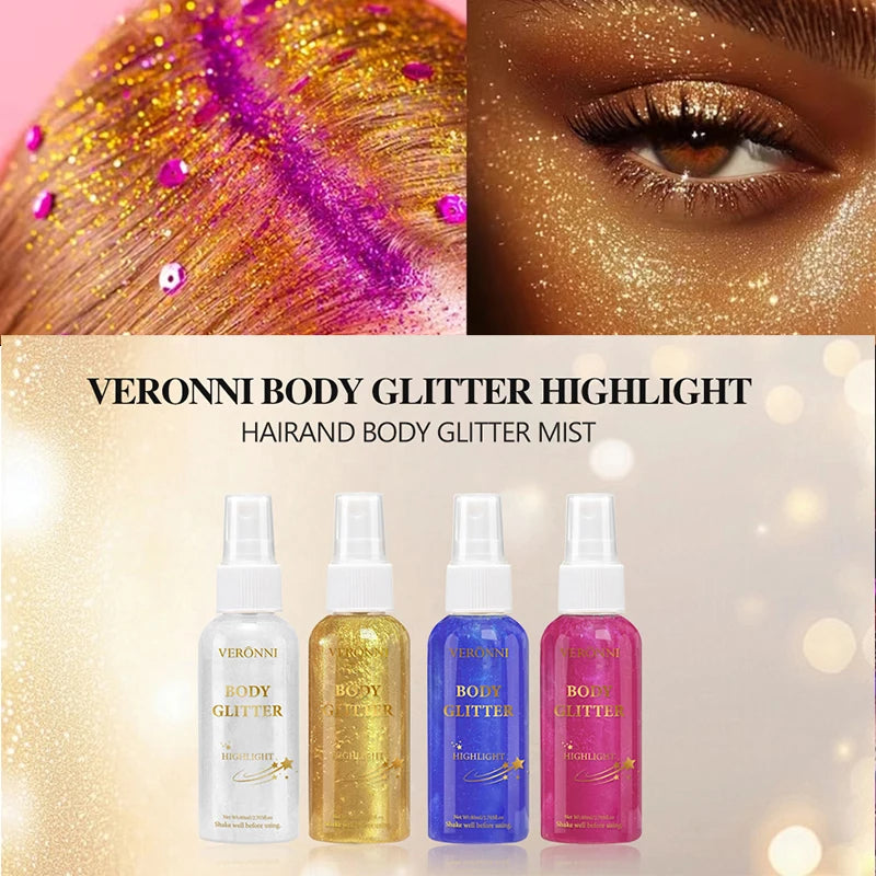 Sparkle Glitter Spray Long Lasting Full Body Glow Highlighter Zpaxo