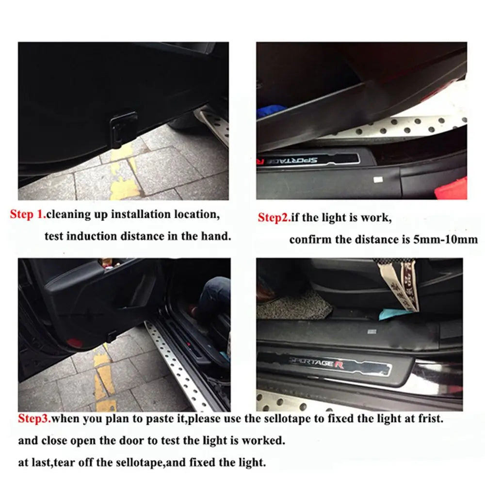 2Pcs Wireless Car Door Decor Light Shadow LED Welcome Laser Projector Lamp Interior Accessories Ornaments Logo Motorcycle Led Zpaxo