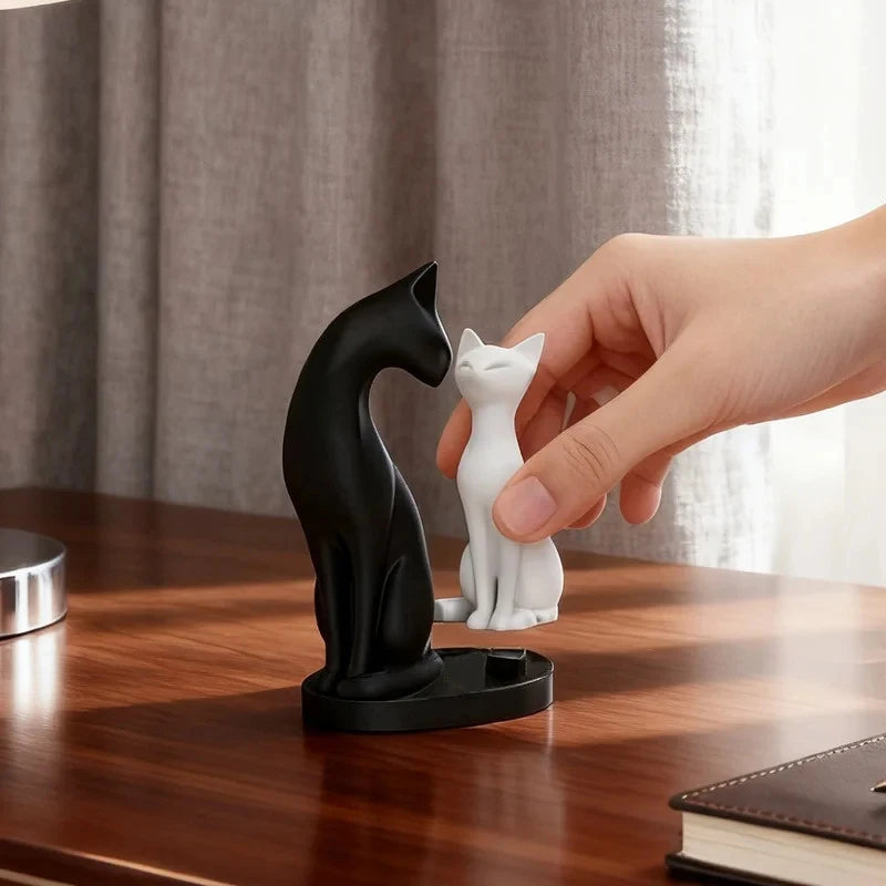 Creative Elegant Cat Couple Sculpture Home Decor Perfect Living Rooms