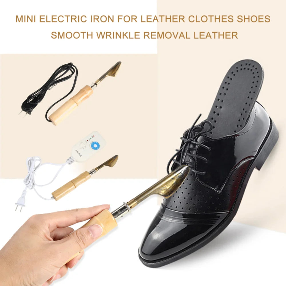 Household Electric Iron Wood Handle Leather Clothing Shoes Bag