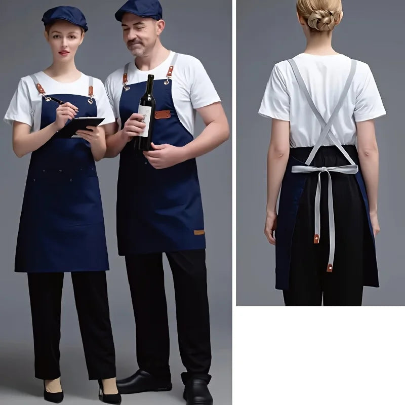 Multi-pocket Apron Adjustable Strap Design Perfect Coffee Bars Zpaxo