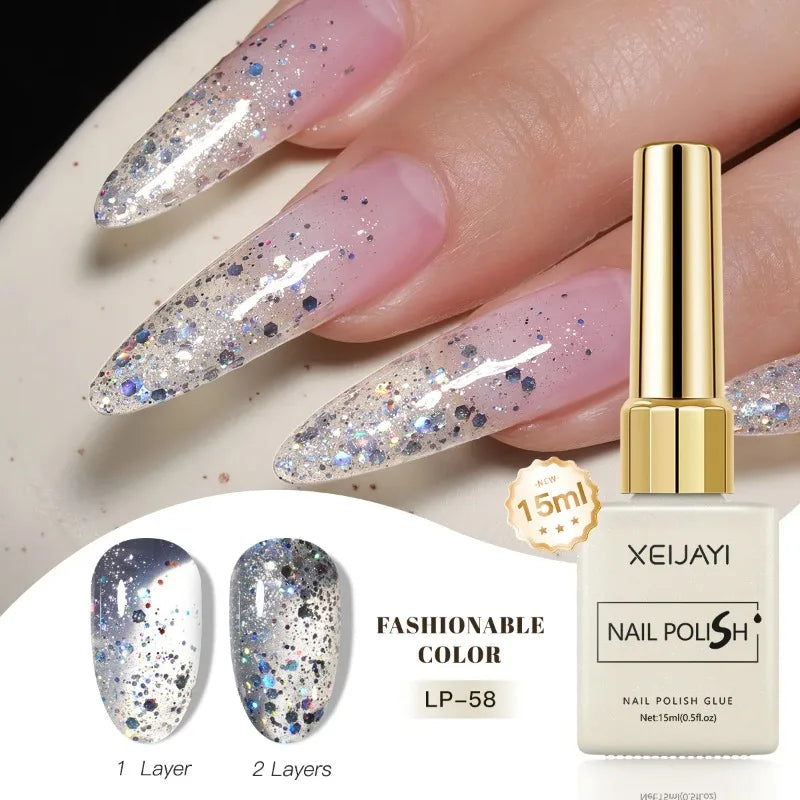 Colored Nail Varnish Gel 60 Colors Gloss Matte Ice-clear Nails Polish