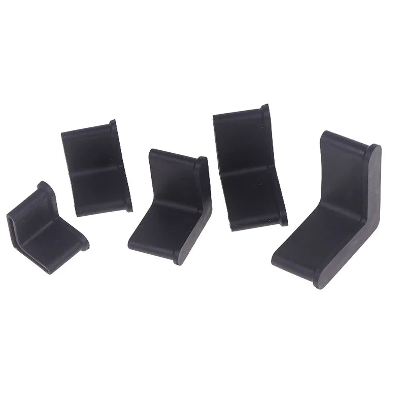 10Pcs L Type Rubber Base Non-Slip Foot Pad Slotted Angle Bar Triangle Feet Shelf Iron Bed Foot Cover Protective Rubber Sleeve Zpaxo