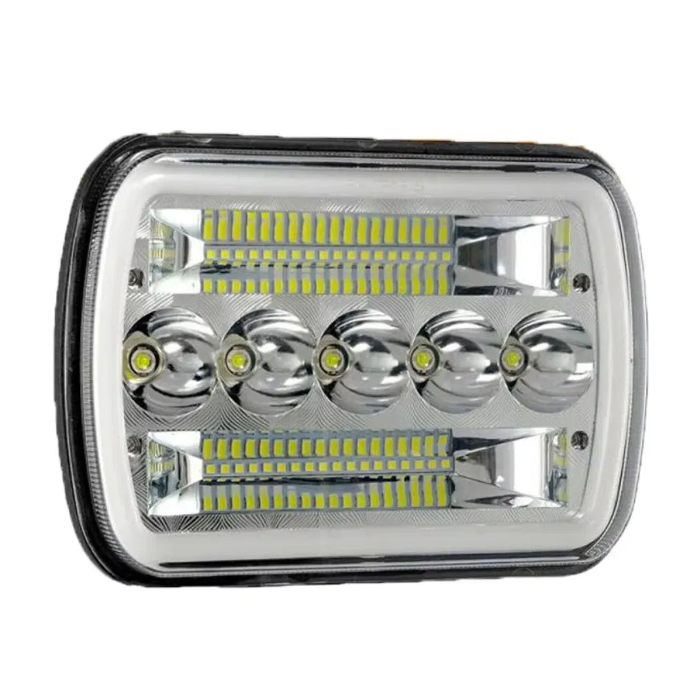 Amber DRL Led Headlights 6000 K White Square Design Automotive Zpaxo DC 12 V