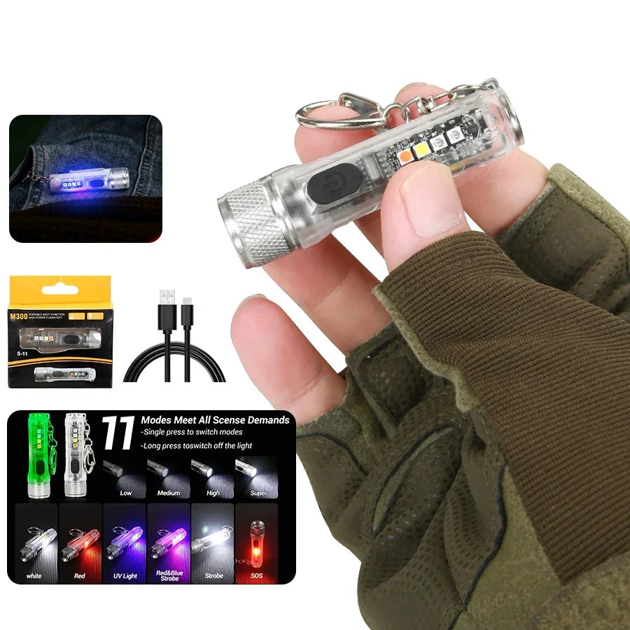 Mini Rechargeable LED Keychain Flashlight | Magnetic USB-C Torch