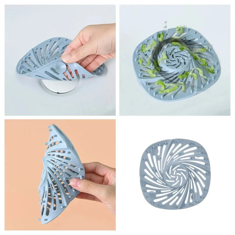 Stainless Steel Drain Hair Catcher Anti-clog Filter Cover Bathroom