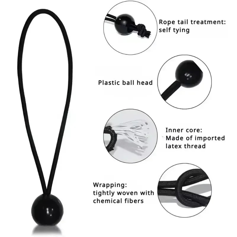 Outdoor Elastic Ball Rope Bungee Cords Portable Tent Fixing Tarpaulin Awning Canopy Heavy Duty Tarp Tie Down for Shelter Cargo Zpaxo
