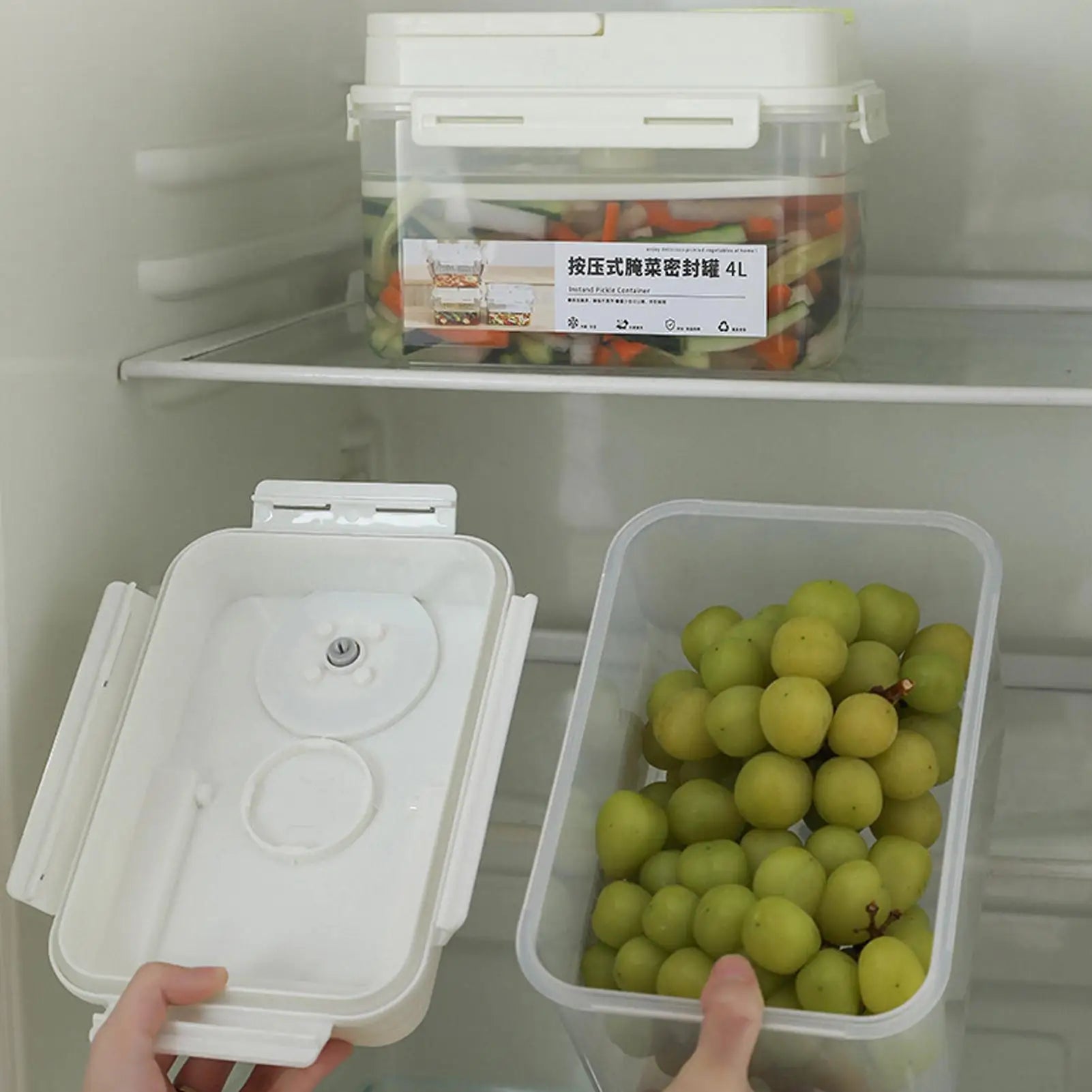 4L Airtight Pickle Fermentation Container with Press Plate Fermentation Container Zpaxo