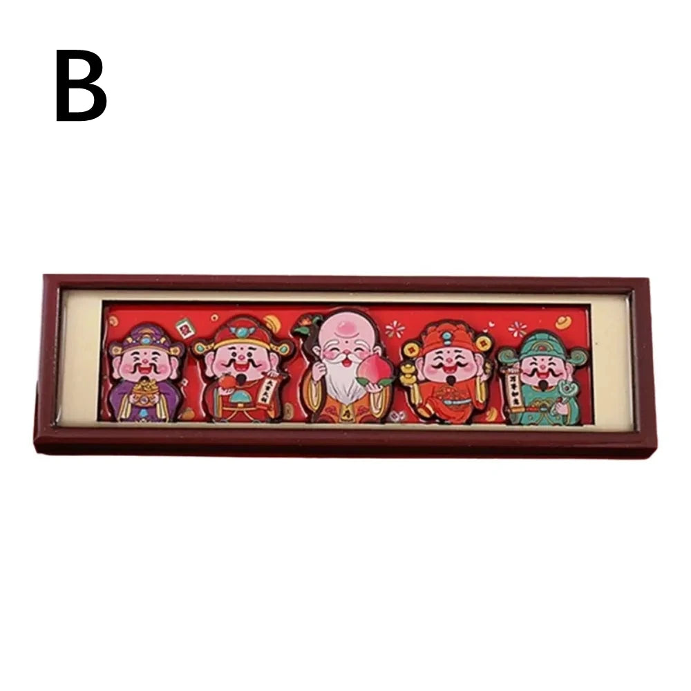 Chinese God Wealth Magnetic Refrigerator Traditional Rectangular Zpaxo B