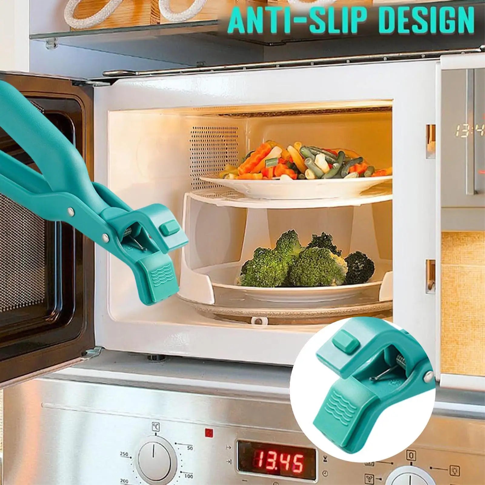 Hot Plate Gripper Tongs Non-Slip Tongs Hot Dish Gripper for Kitchen Oven Microwave Cooking Baking Serving Bowl Dish Zpaxo