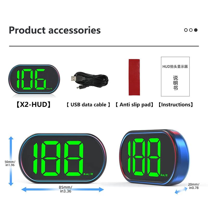 HUD Head-Up Display LED Digital Speedometer for Car & Truck