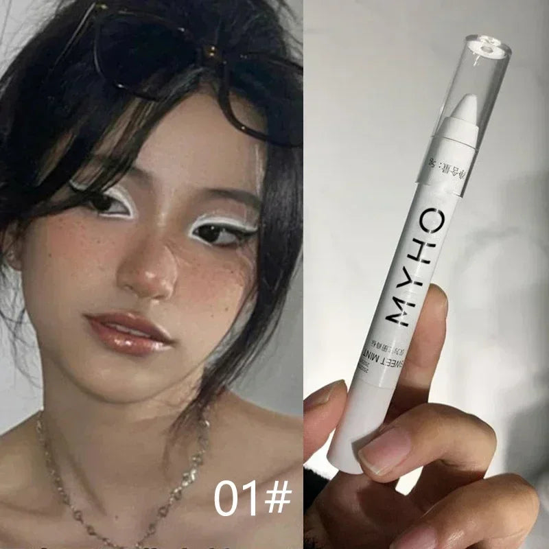 Pearly Matte Eyeshadow Stick White Eyeliner Shimmer Silver Highlighter Lying Silkworm Pen Monochrome Brightening Eye Shadow Pen Zpaxo 01